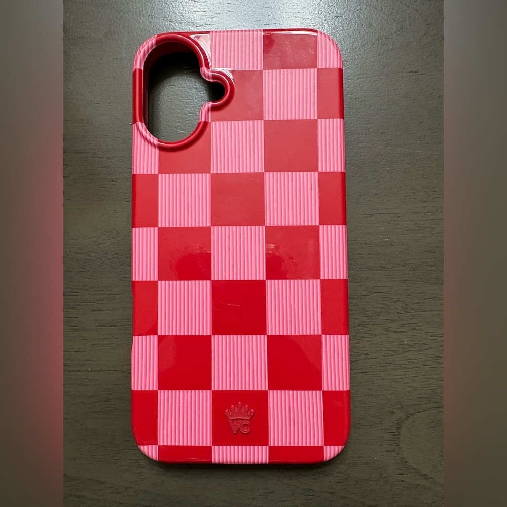 Vibrant Red and Pink Checkered Phone Case